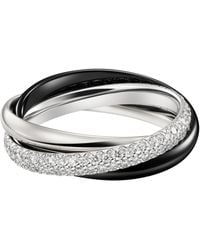 Cartier - Small, Ceramic And Diamond Trinity Ring - Lyst