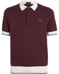 Fred Perry - Wool-Cotton Contrast-Trim Polo Shirt - Lyst
