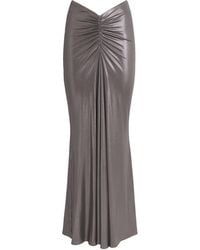 LAPOINTE - Coated Jersey Ruched Maxi Skirt - Lyst
