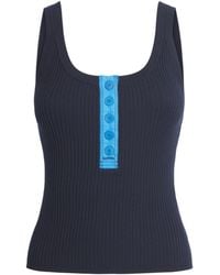 Sandro - Rib-Knit Contrast-Placket Tank Top - Lyst
