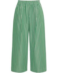 Weekend by Maxmara - Cotton Striped Wide-Leg Trousers - Lyst