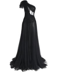 Sandra Mansour - Tulle One-Shoulder Gown - Lyst