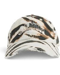 Ganni - Organic Canvas Zebra Baseball Cap - Lyst