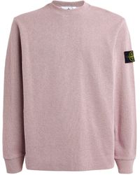 Stone Island - Cotton Nylon-blend Ribbed Sweatshirt - Lyst