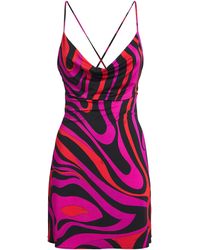 PUCCI - Satin Marmo Mini Dress - Lyst
