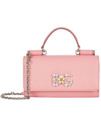 Dolce & Gabbana Mini Embellished Von Cross Body Bag - Pink