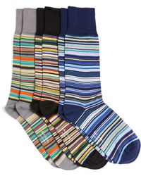 Paul Smith - Cotton-blend Multicolour Stripes Socks (pack Of 3) - Lyst