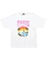 Balenciaga - Oversized Tropical Paris T-shirt - Lyst