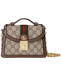 Gucci - Mini Canvas Ophidia Gg Top-handle Bag - Lyst