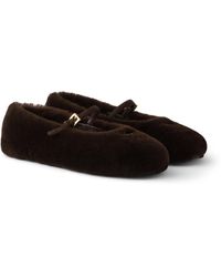 Prada - Shearling Ballet Flats - Lyst