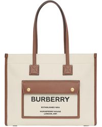 Burberry - Logo-print Cotton-canvas Tote Bag - Lyst