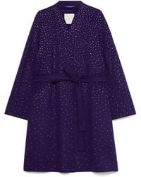 Marina Rinaldi - Virgin Wool-Cashmere Embellished Coat - Lyst