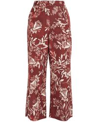 Max Mara - Floral Print Cropped Trousers - Lyst