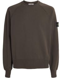 Stone Island - Cotton Compass Logo Sweatshirt - Lyst