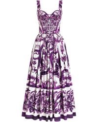 Dolce & Gabbana - Dress With 'Majolica' Print - Lyst
