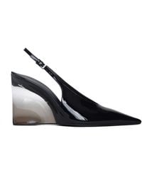 Alaïa - Patent Leather Invisible Wedge Slingback Pumps 90 - Lyst