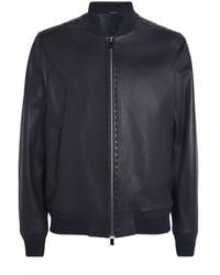 Pal Zileri - Leather Bomber Jacket - Lyst