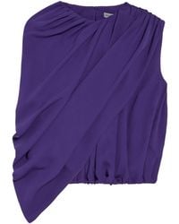 Balenciaga - Silk Draped Cape Top - Lyst
