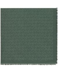Saint Laurent - Silk-Wool Logo-Jacquard Scarf - Lyst