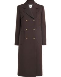 Sandro - Virgin Wool-Blend Double-Breasted Overcoat - Lyst