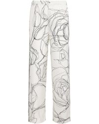 Fabiana Filippi - Silk Twill Printed Trousers - Lyst