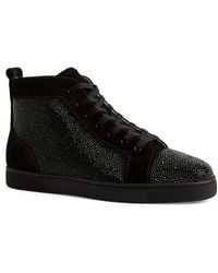 Christian Louboutin - Suede Louis Strass High-top Sneakers - Lyst