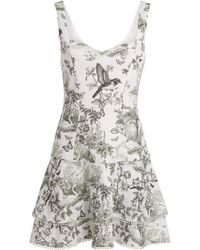 Alice + Olivia - Linen-Blend Miriam Mini Dress - Lyst