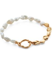 Monica Vinader - X Amy Powney Vermeil And Pearl Keshi Bracelet - Lyst