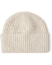 Brunello Cucinelli - Virgin Wool-Silk-Cashmere Ribbed Beanie - Lyst