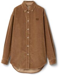Miu Miu - Corduroy Suede-Trim Shirt - Lyst