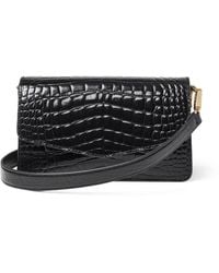 Aspinal of London - Leather Croc-Embossed Eliza Clutch Bag - Lyst