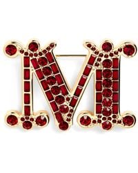 Max Mara - Embellished Monogram Brooch - Lyst