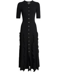 Sandro - Knitted Ruffled Maxi Dress - Lyst