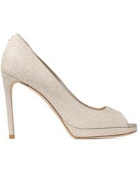 Jimmy Choo - Riya 100 Glitter Peep Toe Pumps - Lyst