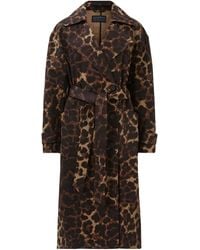 AllSaints - Leopard Print Abel Trench Coat - Lyst