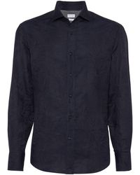 Brunello Cucinelli - Cotton-linen Slim-fit Shirt - Lyst