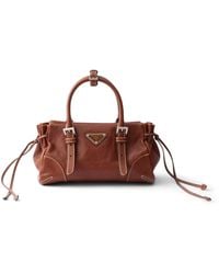 Prada - Small Leather Bonnie Top-Handle Bag - Lyst