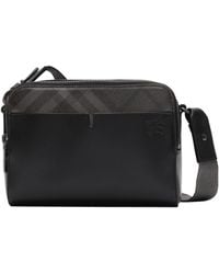 Burberry - Leather Check Pop Cross-Body Bag - Lyst