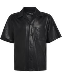 Amiri - Short-Sleeve Logo Leather Shirt - Lyst