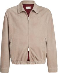 Brunello Cucinelli - Suede Two-Way Zip Jacket - Lyst