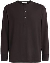 Studio Nicholson - Wool Henley T-Shirt - Lyst