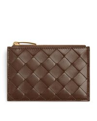 Bottega Veneta - Leather Intrecciato Zipped Card Case - Lyst