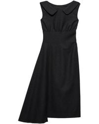 Prada - Re-Wool Asymmetric Midi Dress - Lyst