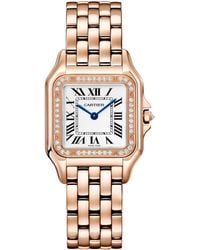 Cartier - Medium Rose And Diamond Panthère De Watch - Lyst
