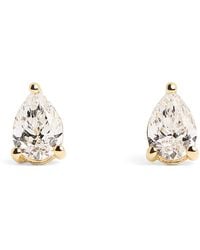 Harrods - And Diamond Pear Stud Earrings - Lyst