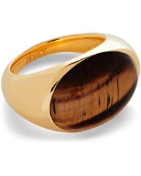 Monica Vinader - X Kate Young Vermeil And Tiger's Eye Ring - Lyst