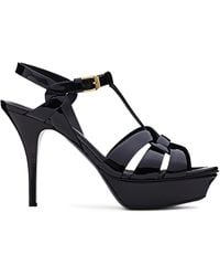Saint Laurent - Tribute 75 Patent Platform Sandal - Lyst