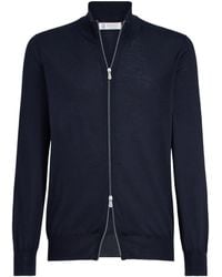 Brunello Cucinelli - Cashmere-Silk Zip-Up Cardigan - Lyst