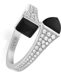Marli New York - Midi, Diamond And Onyx Cleo Ring - Lyst