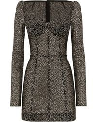 Dolce & Gabbana - Sequin-Embellished Corset Mini Dress - Lyst